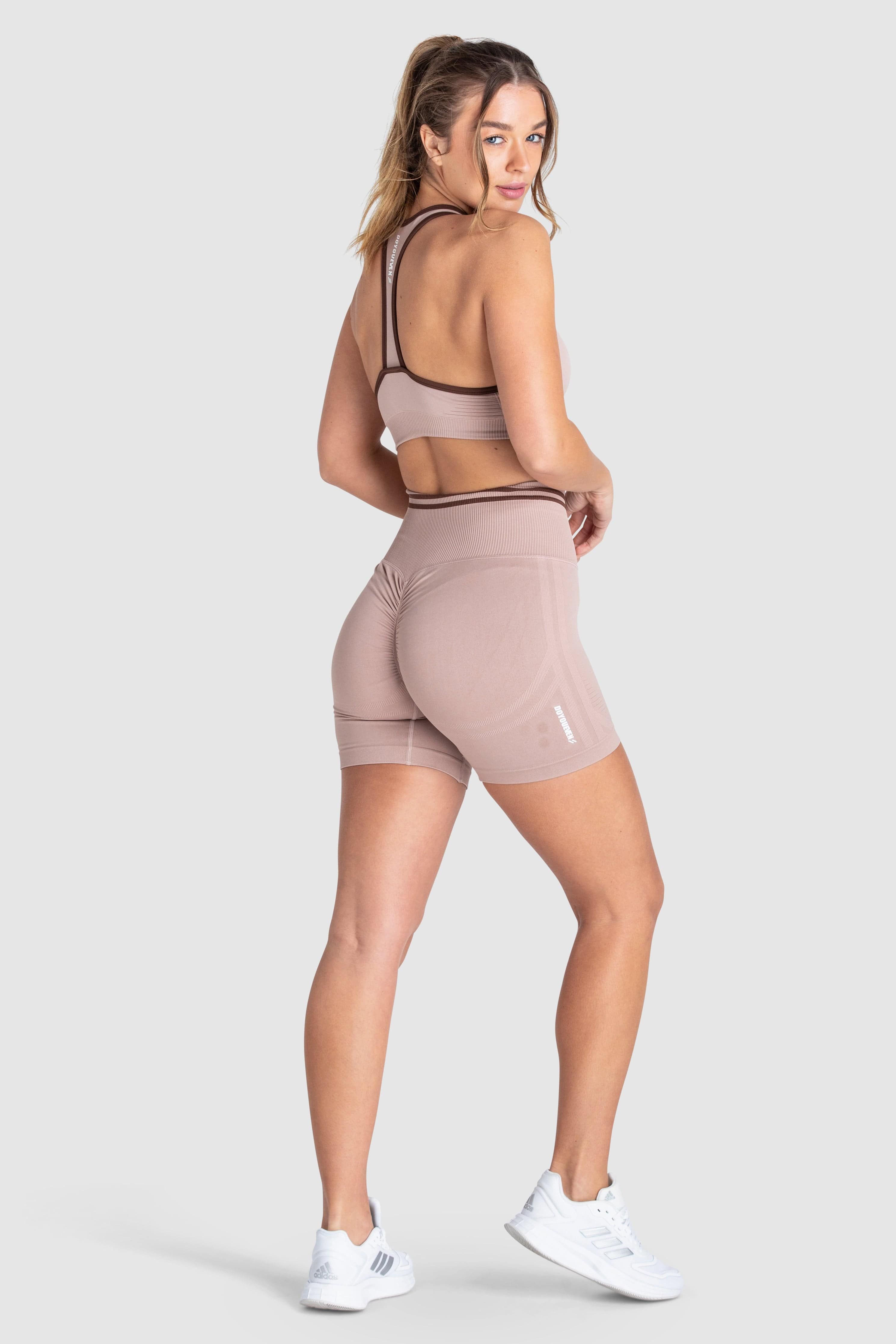 DYE Scrunch Seamless Shorts - Mocha Brown sold by DOYOUEVEN product image thumbnail 3