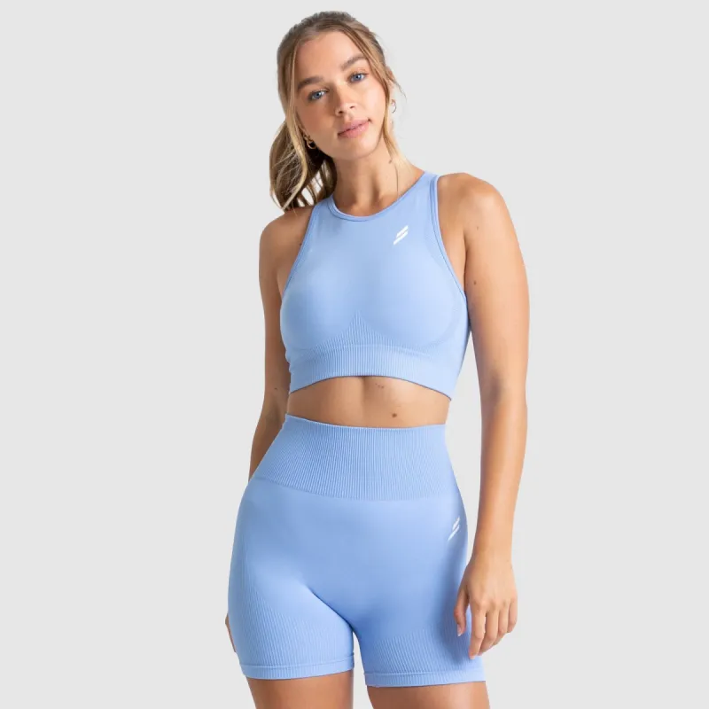 Impact Solid High-Neck Crop - Baby Blue sold by DOYOUEVEN