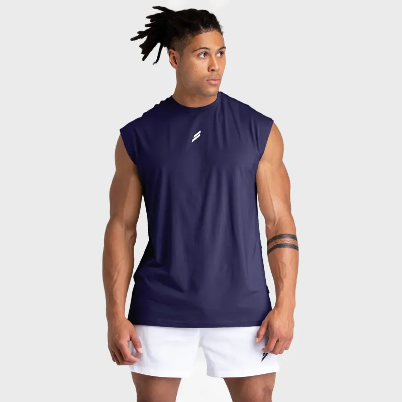 Mark Oversize Cutoff Tank - Midnight Blue sold by DOYOUEVEN