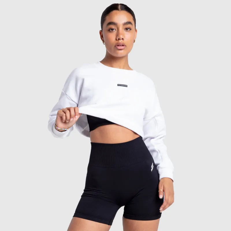 Everyday Cropped Jumper - White sold by DOYOUEVEN