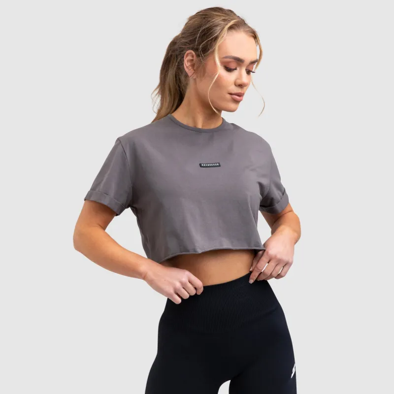 Everyday Cropped Tee - Charcoal sold by DOYOUEVEN