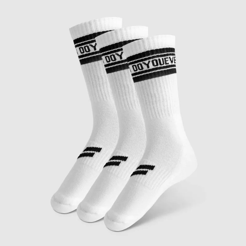 College Crew Socks 3pk - White sold by DOYOUEVEN