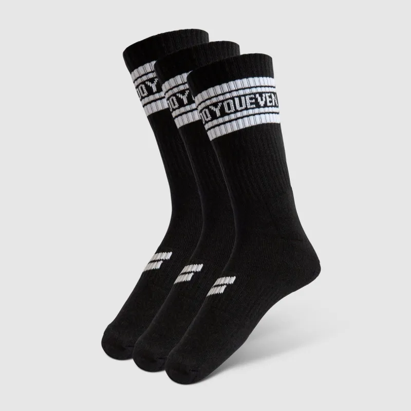 College Crew Socks 3pk - Black sold by DOYOUEVEN