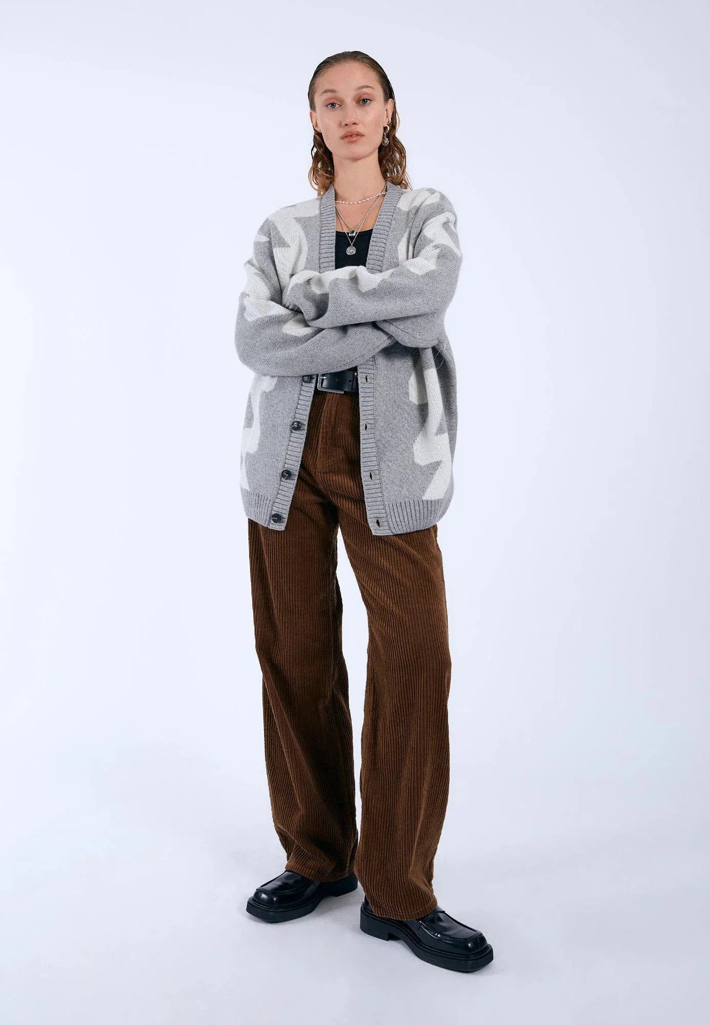 Tom Cardigan - Grey Melange Wave sold by Dr. Denim