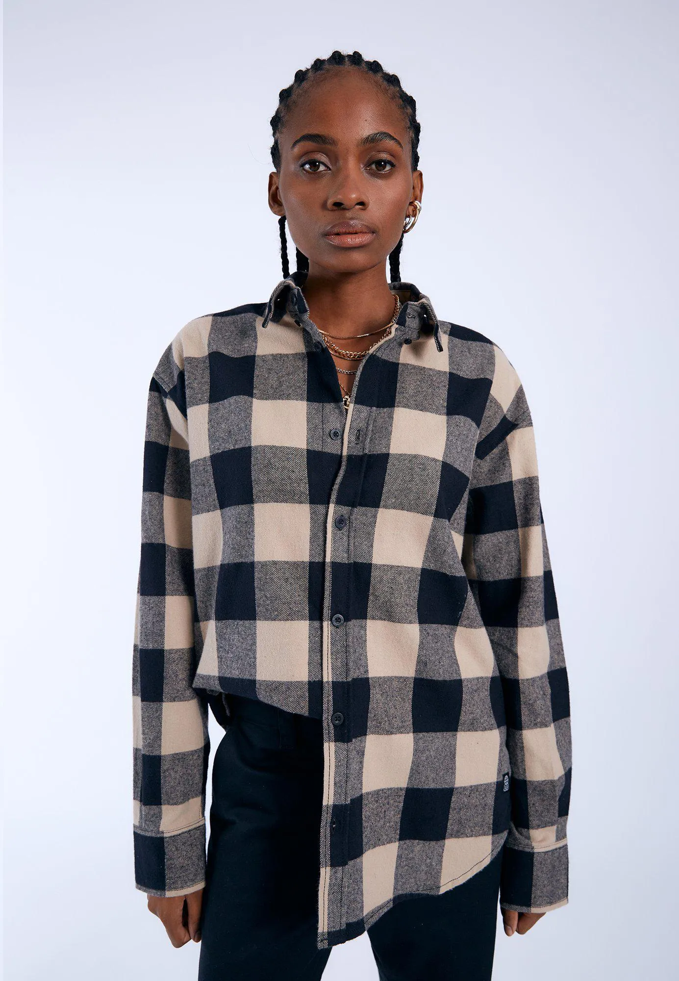 Ray Shirt - Pale Taupe Check sold by Dr. Denim