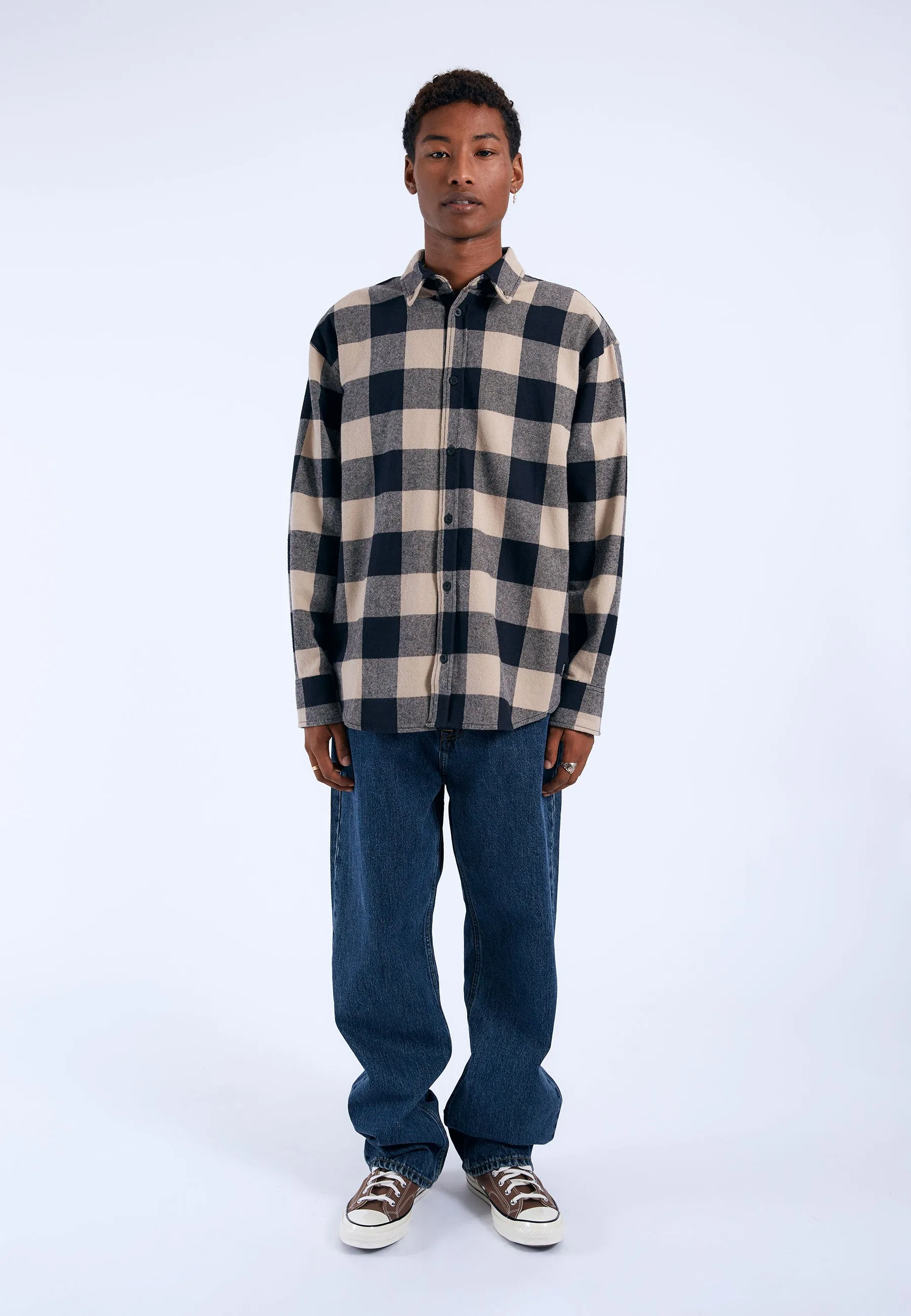 Ray Shirt - Pale Taupe Check sold by Dr. Denim product image thumbnail 4