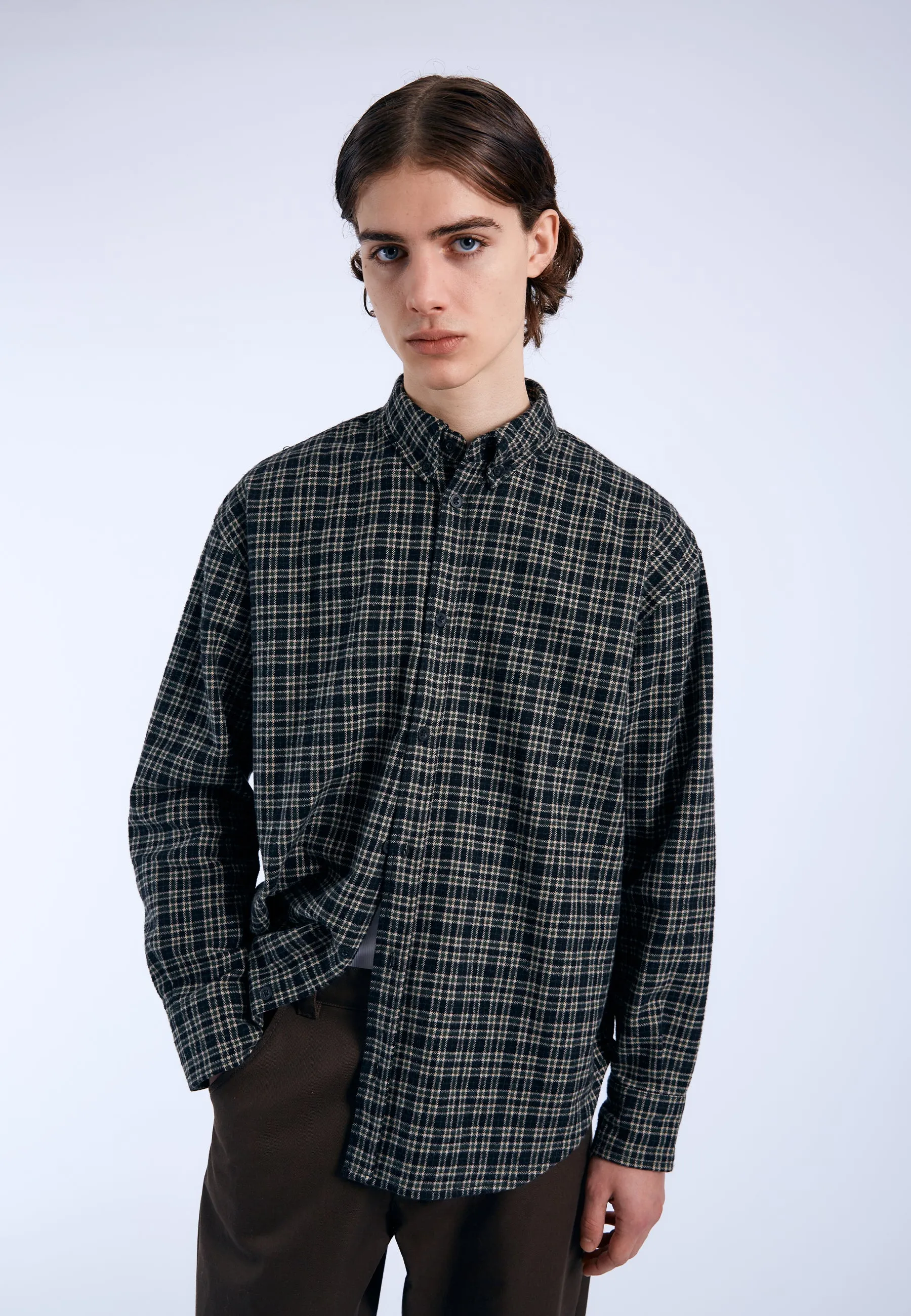 Ray Shirt - Tiny Mountain Check sold by Dr. Denim product image thumbnail 2