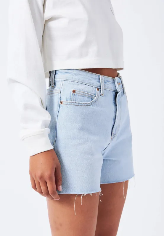 Nora Shorts - Stream Superlight Worn Raw Hem sold by Dr. Denim