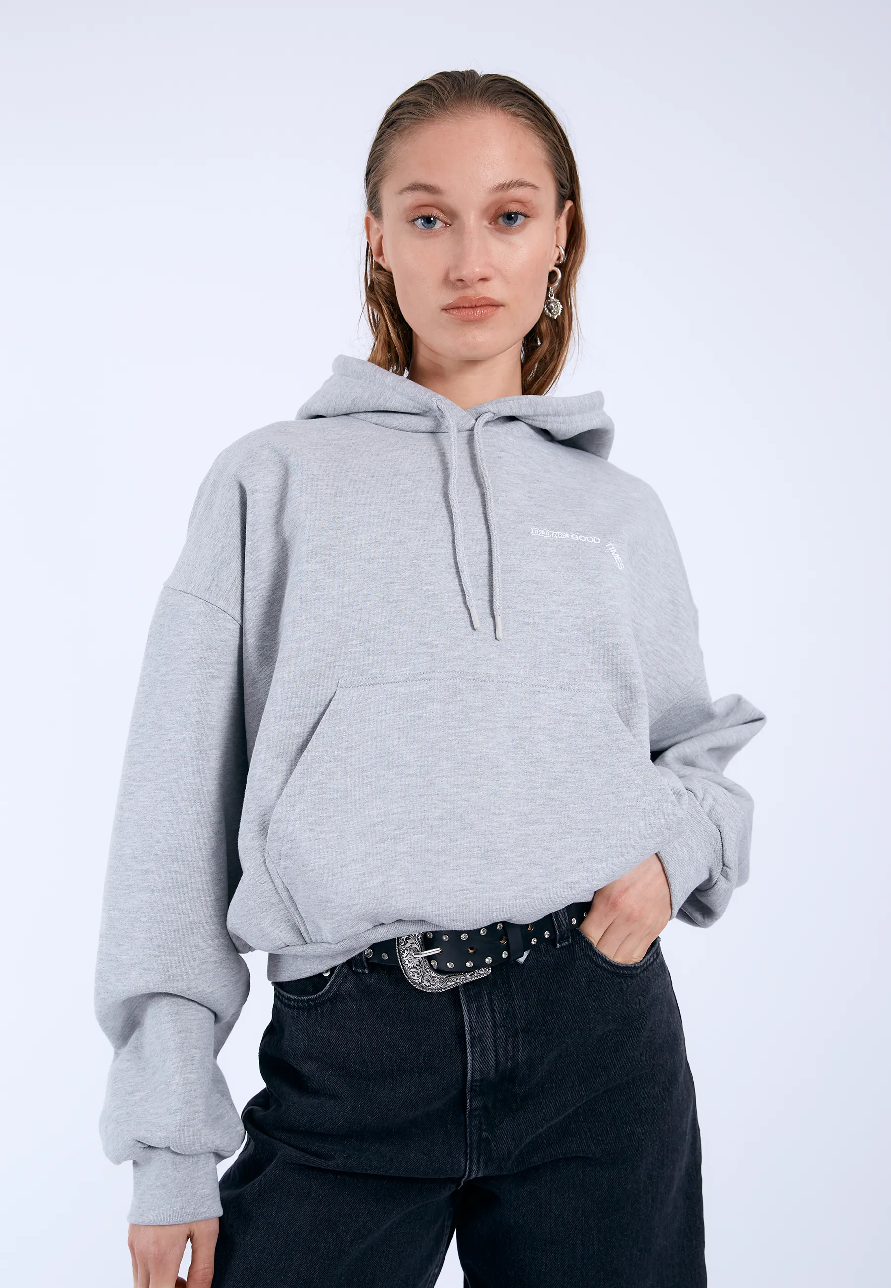Debbie Hoodie - Grey Melange DD Peace sold by Dr. Denim