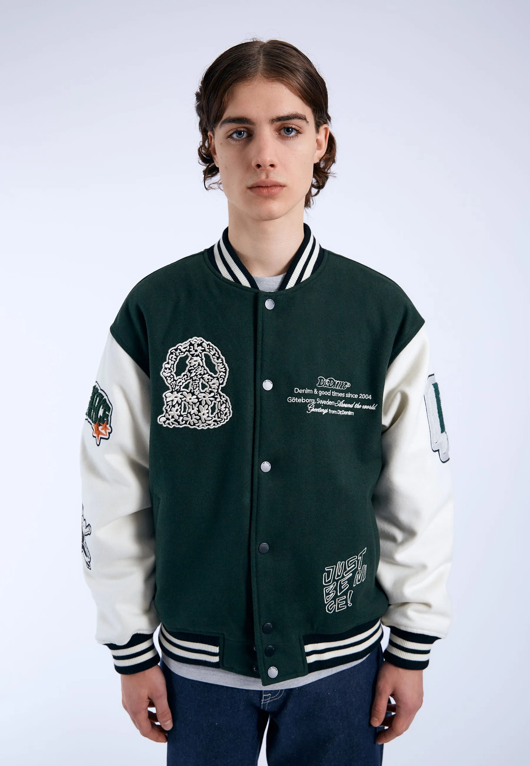 Annivarsity Jacket - Green Patched sold by Dr. Denim product image thumbnail 3