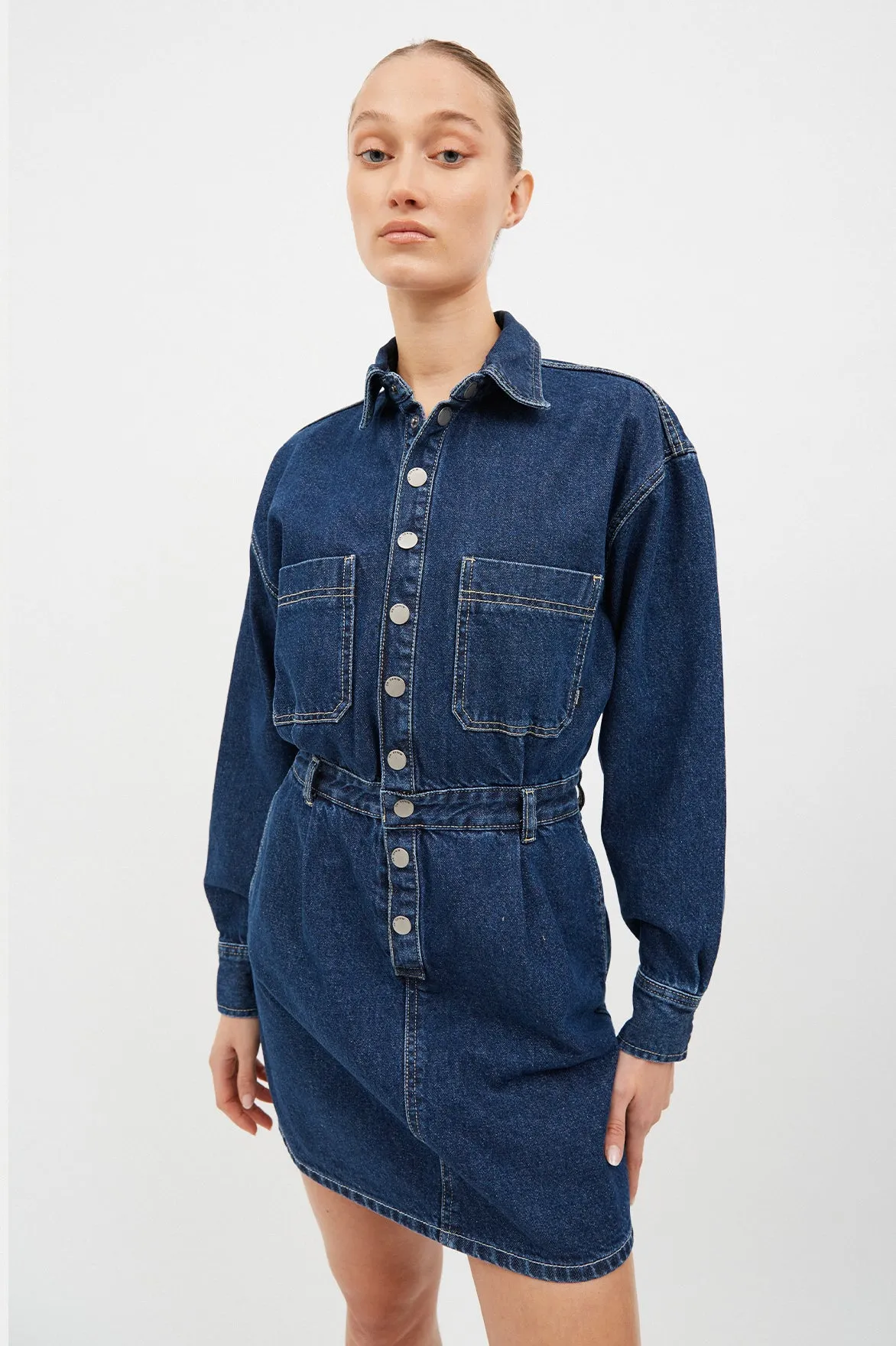 Teegan Dress - Pebble Dark Retro sold by Dr. Denim product image thumbnail 2