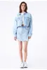 Echo Skirt - Stream Light Trashed Hem sold by Dr. Denim