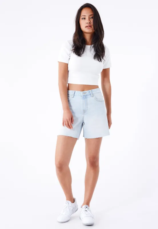 Rose Shorts - Canyon Pale Worn Raw Hem sold by Dr. Denim