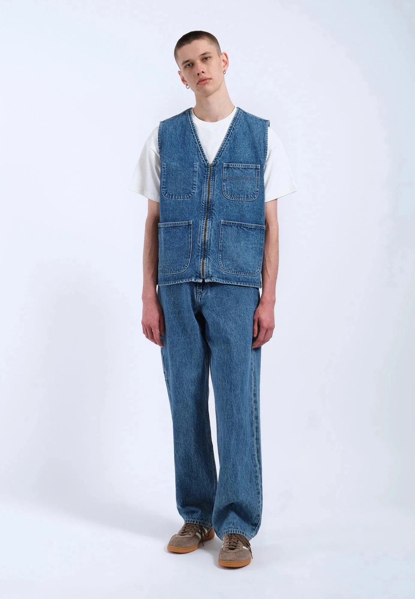 Denver Worker Vest - Stream Sky Retro Contrast sold by Dr. Denim product image thumbnail 2