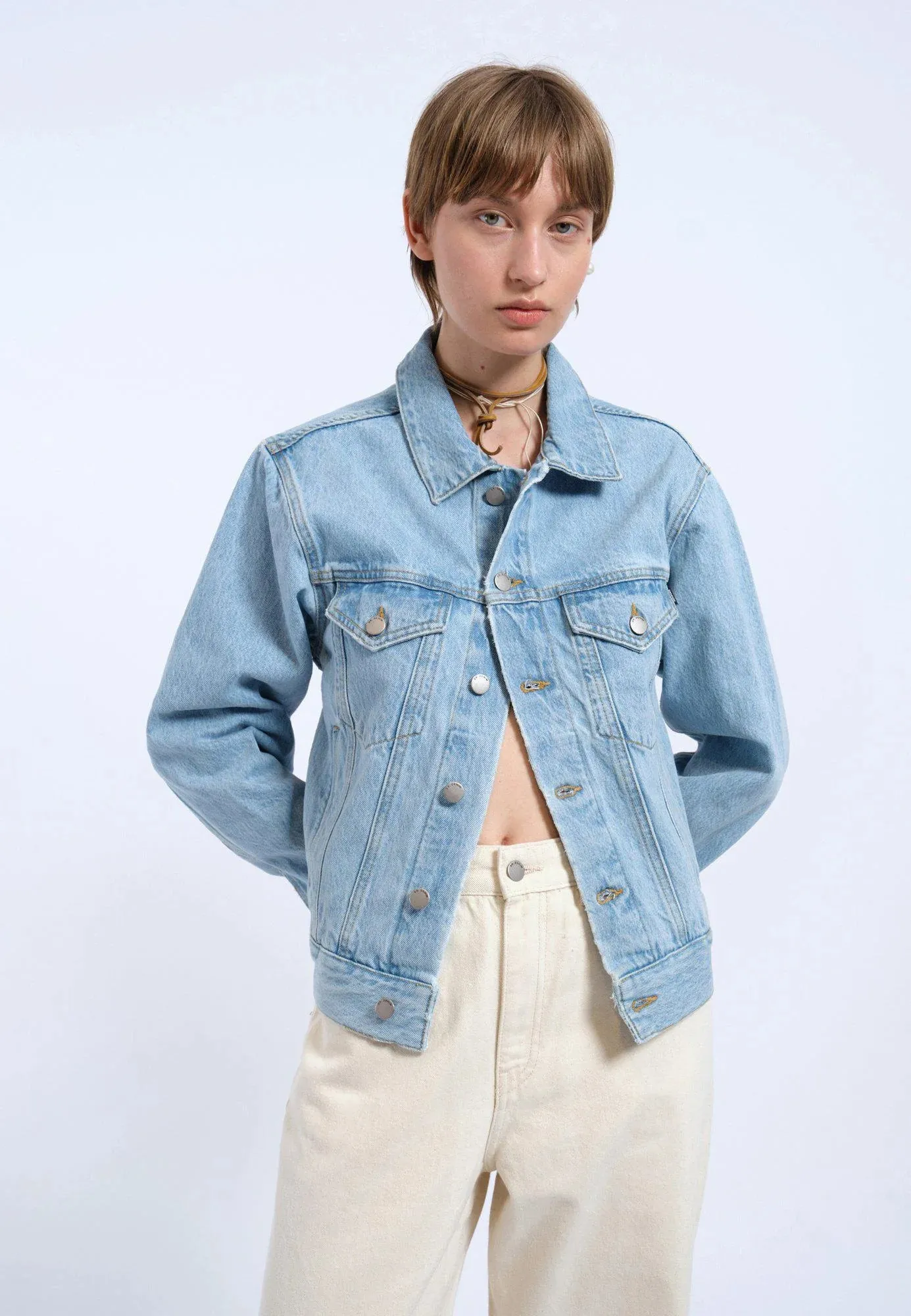Joey Trucker Jacket - Stream Light Retro sold by Dr. Denim product image thumbnail 4