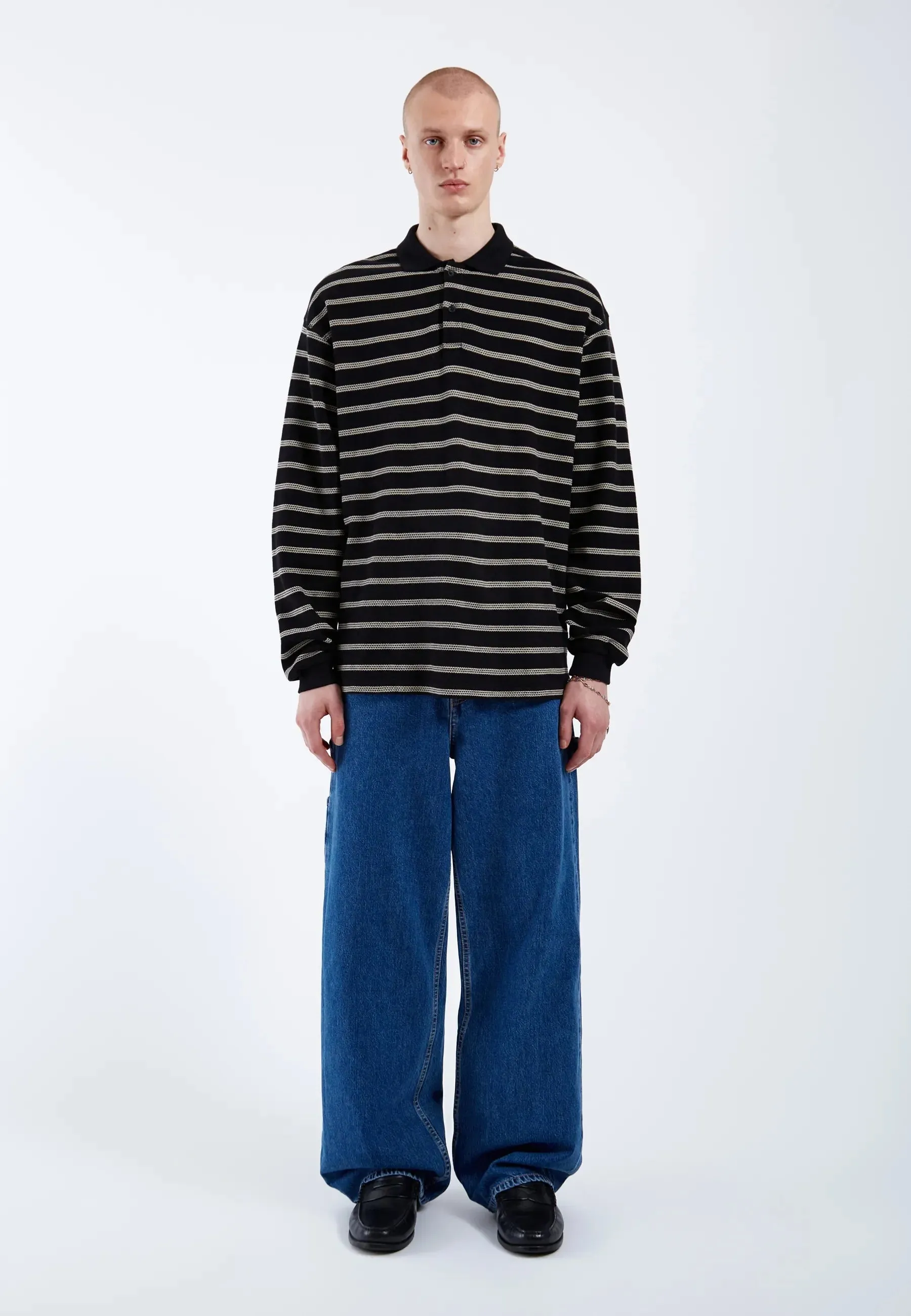 Reno Polo - Black Silver Lining Stripe sold by Dr. Denim product image thumbnail 4