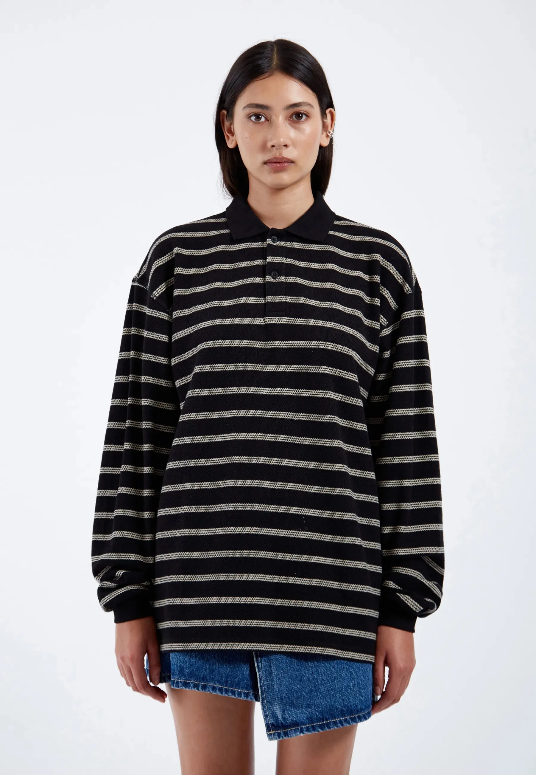 Reno Polo - Black Silver Lining Stripe sold by Dr. Denim product image thumbnail 5