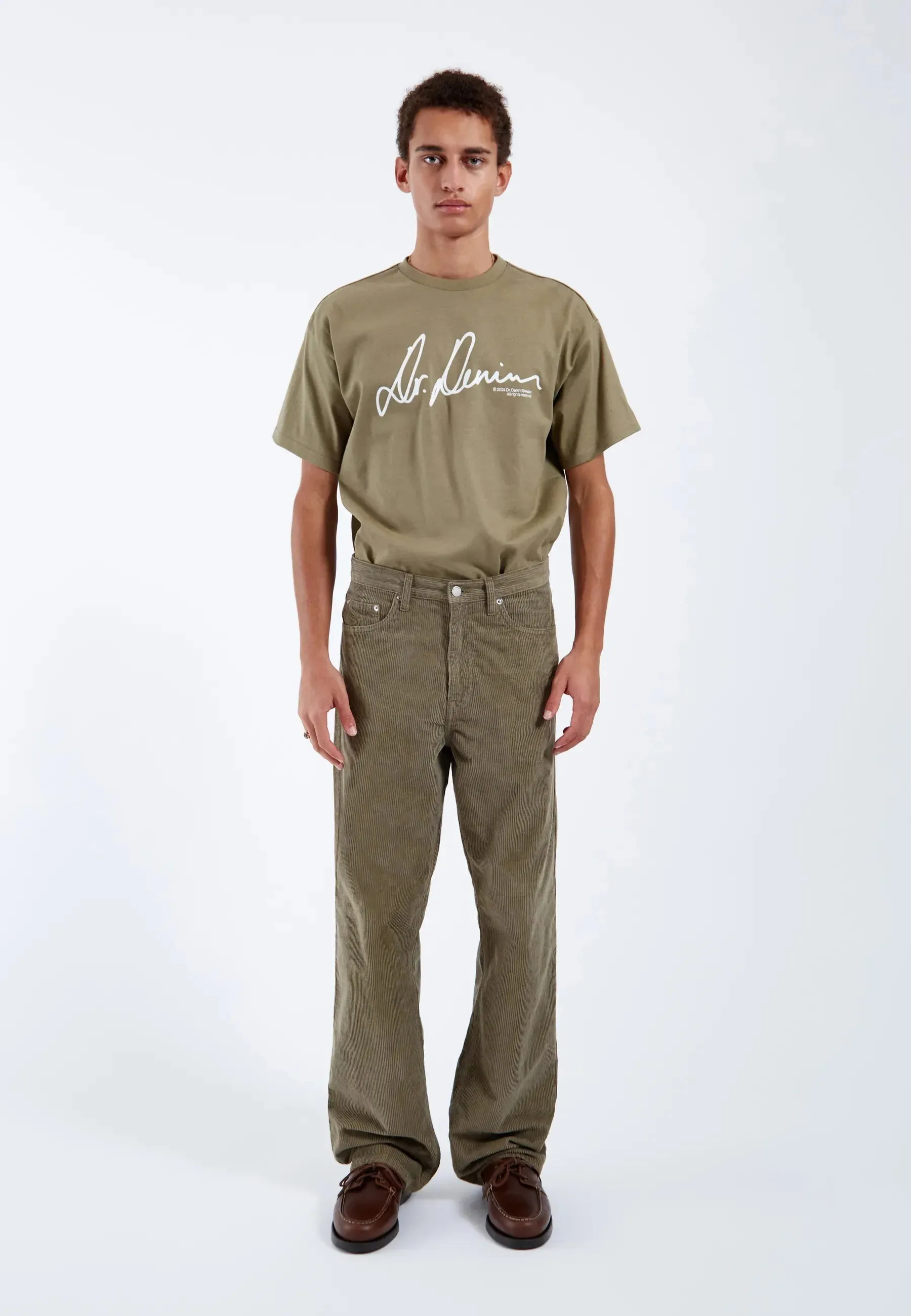 Omar - Dust Green Cord sold by Dr. Denim