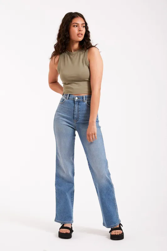 Moxy Straight - Breeze Mid Worn Hem sold by Dr. Denim