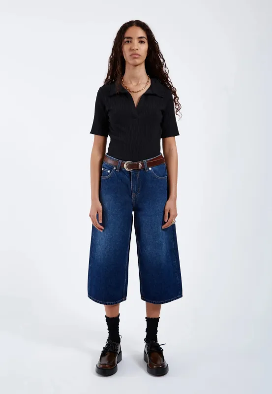 Dace Mid Wide Capri - Haze Dark Shade sold by Dr. Denim