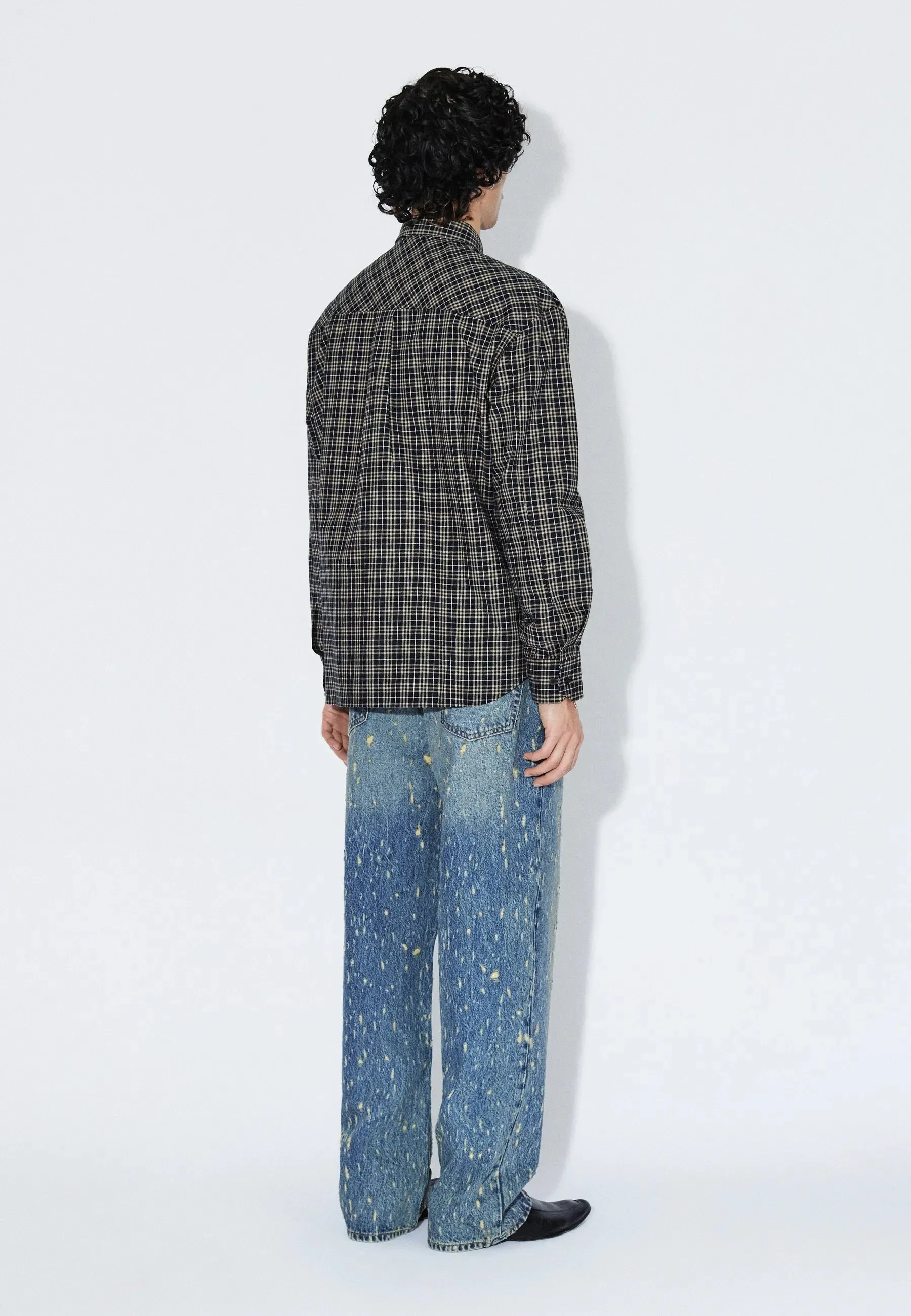 Wes Shirt - Black Summer Check sold by Dr. Denim product image thumbnail 3