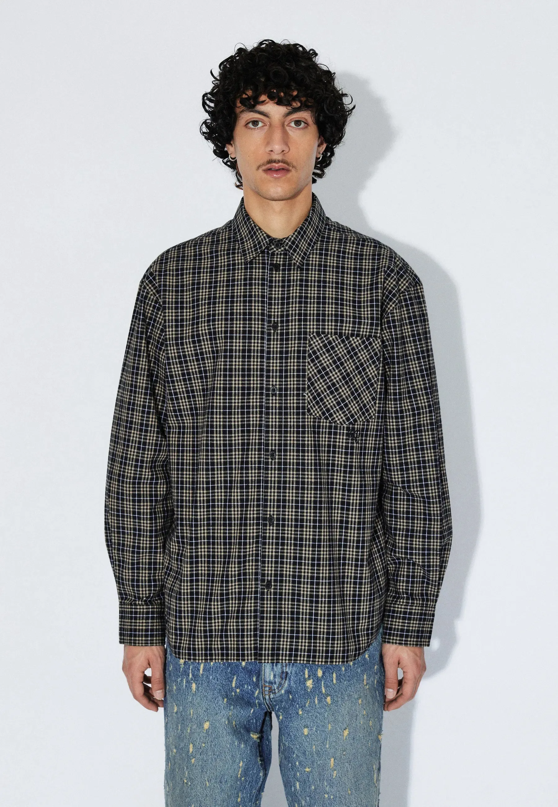 Wes Shirt - Black Summer Check sold by Dr. Denim product image thumbnail 5