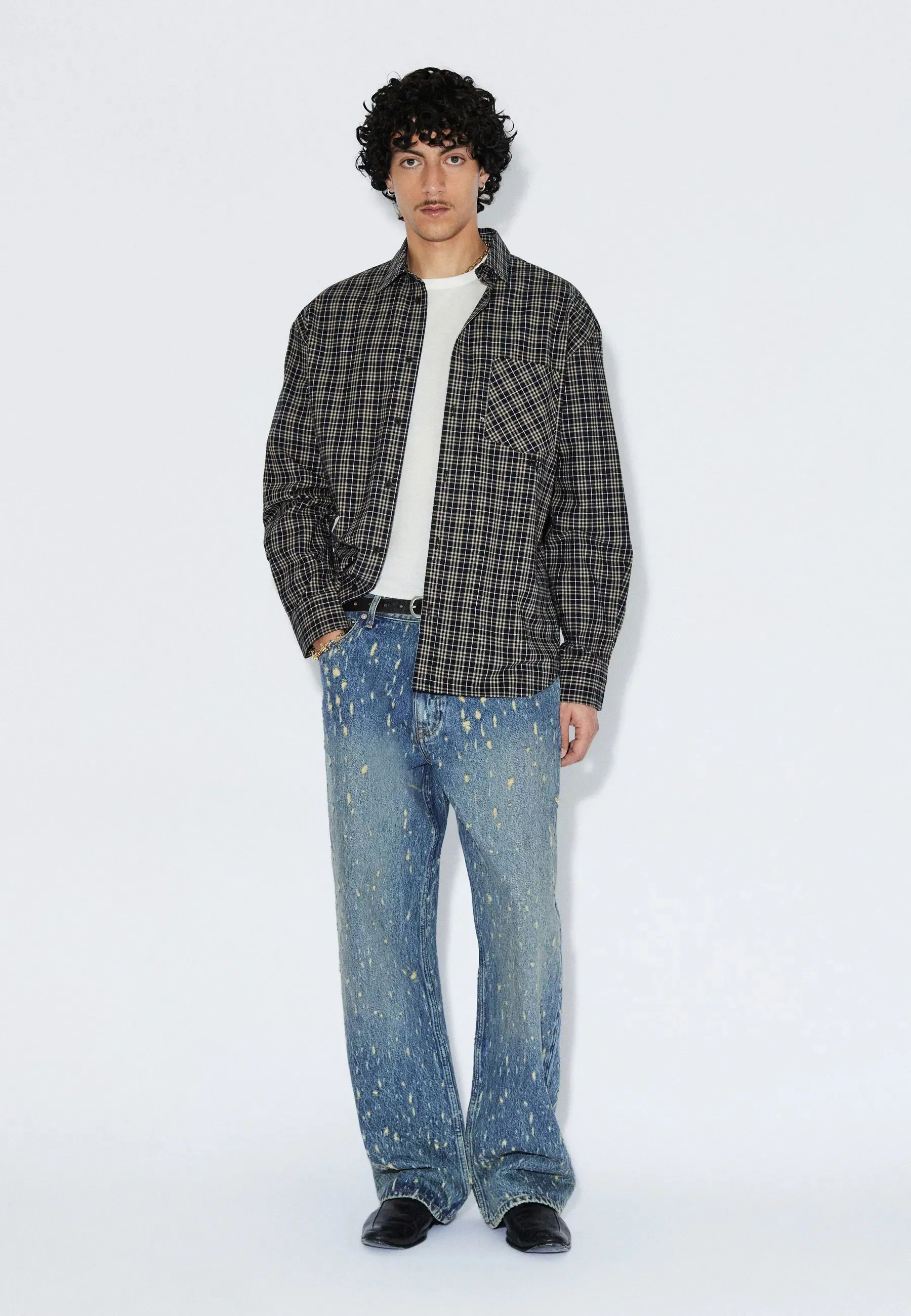 Wes Shirt - Black Summer Check sold by Dr. Denim product image thumbnail 2