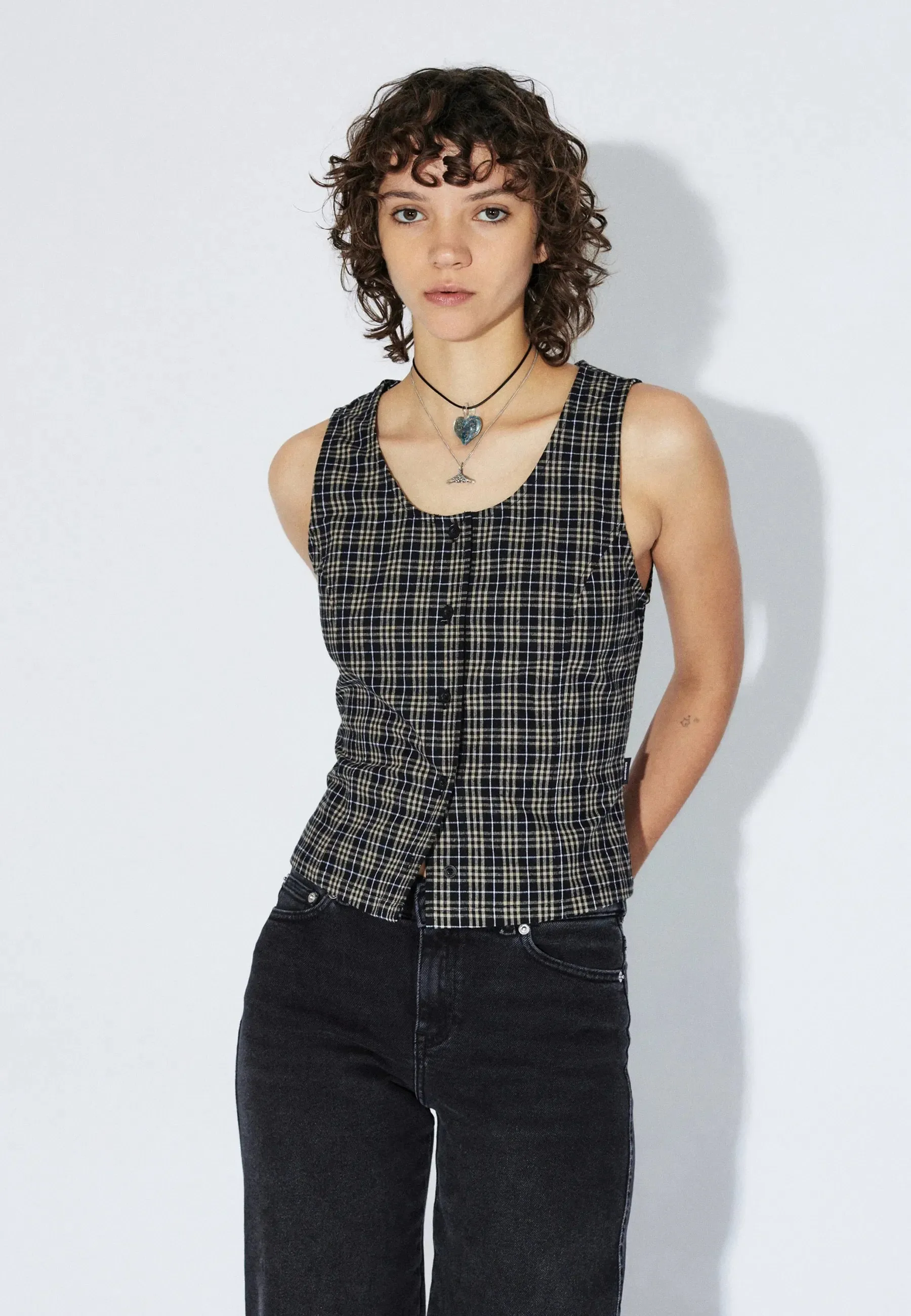 Zola Top - Black Summer Check sold by Dr. Denim product image thumbnail 5