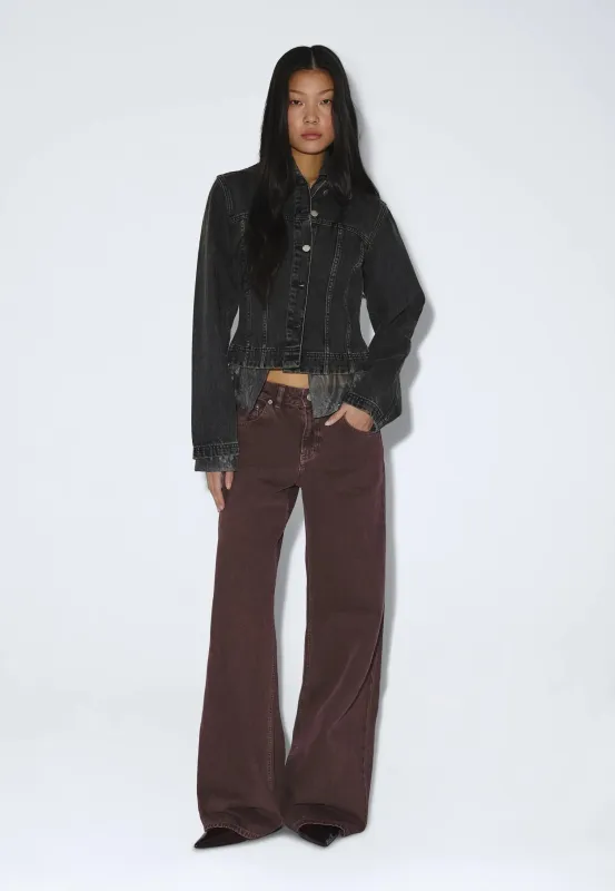 Rhue Low Wide - Washed Aubergine made by Dr. Denim