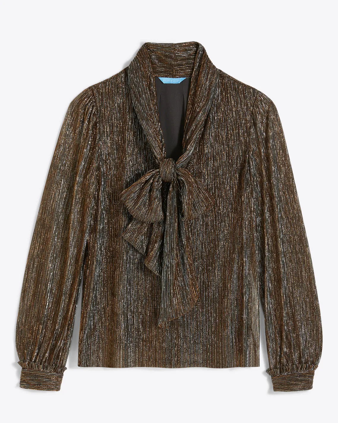 Tie Neck Top in Lurex Pliss sold by Draper James product image thumbnail 2