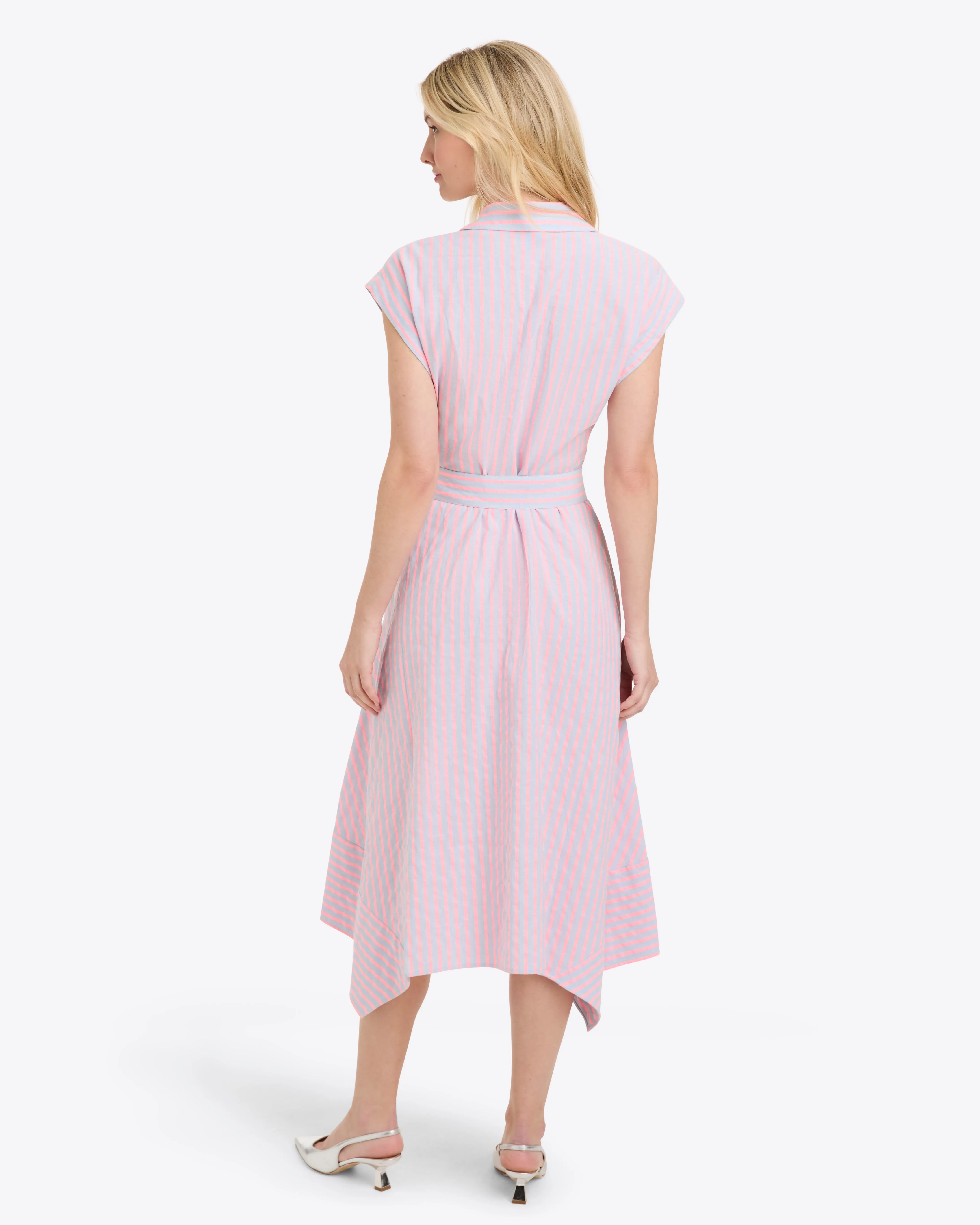Trisha Handkerchief Dress in Seersucker Stripe sold by Draper James product image thumbnail 2
