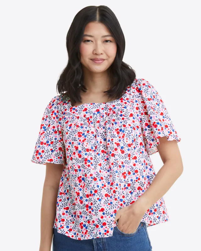 Maren Top in Berry Print sold by Draper James