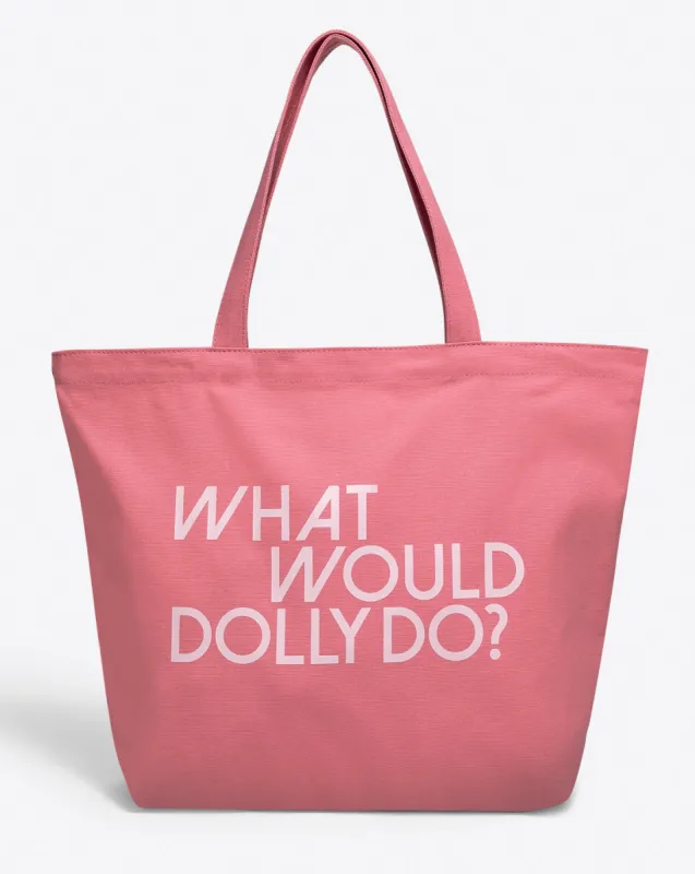 What Would Dolly Do Pink Canvas Tote sold by Draper James