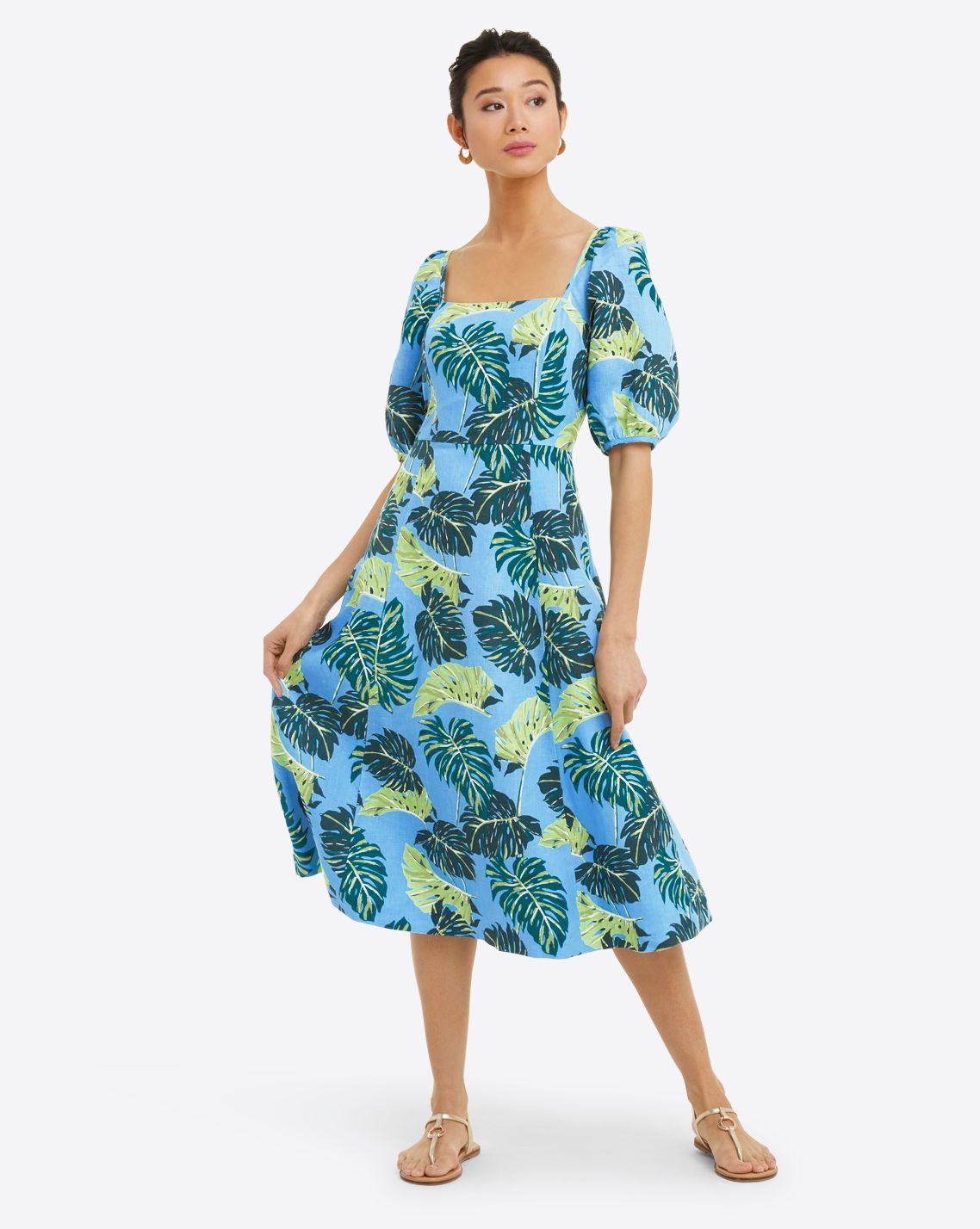 June Dress in Monstera Floral sold by Draper James product image thumbnail 4