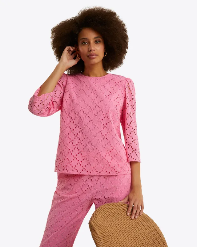Claire Top in Eyelet sold by Draper James