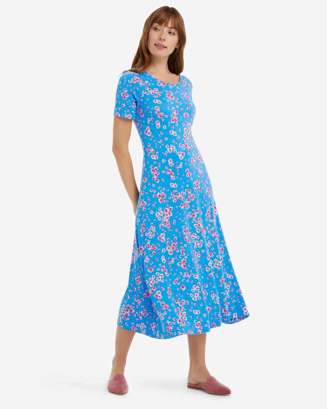 Tammy T-Shirt Dress in Daisy sold by Draper James