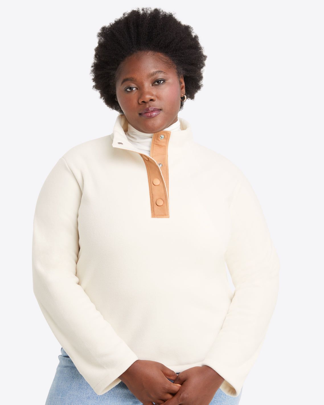 Turtleneck Pullover Fleece in Ivory sold by Draper James product image thumbnail 4
