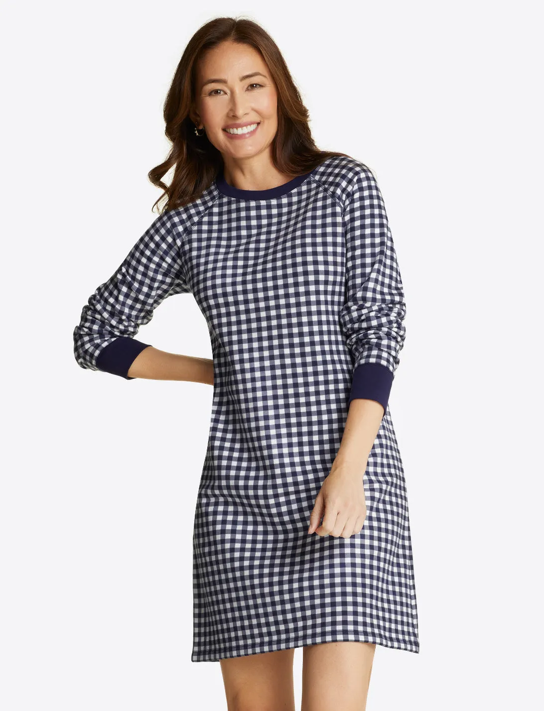 Natalie Sweatshirt Dress in Gingham sold by Draper James product image thumbnail 3
