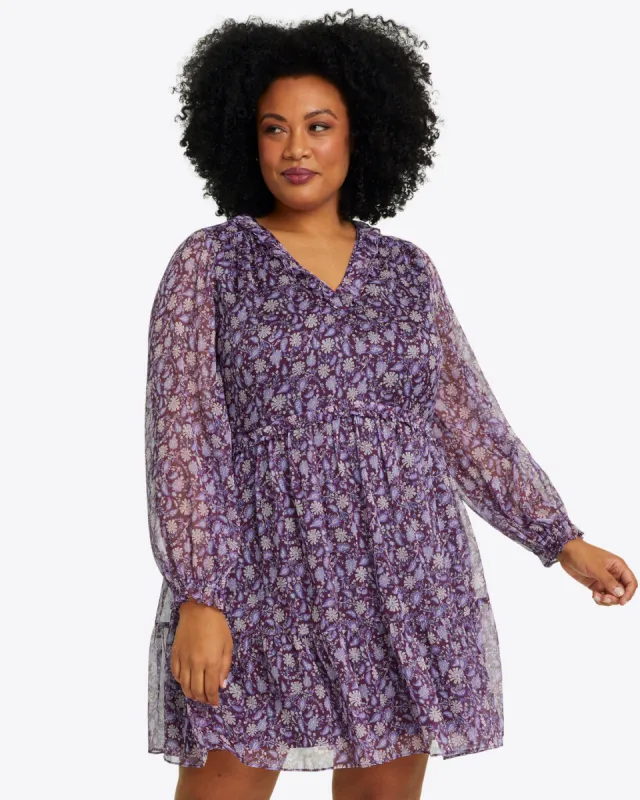 Lorrie Mini Dress in Violet Paisley sold by Draper James