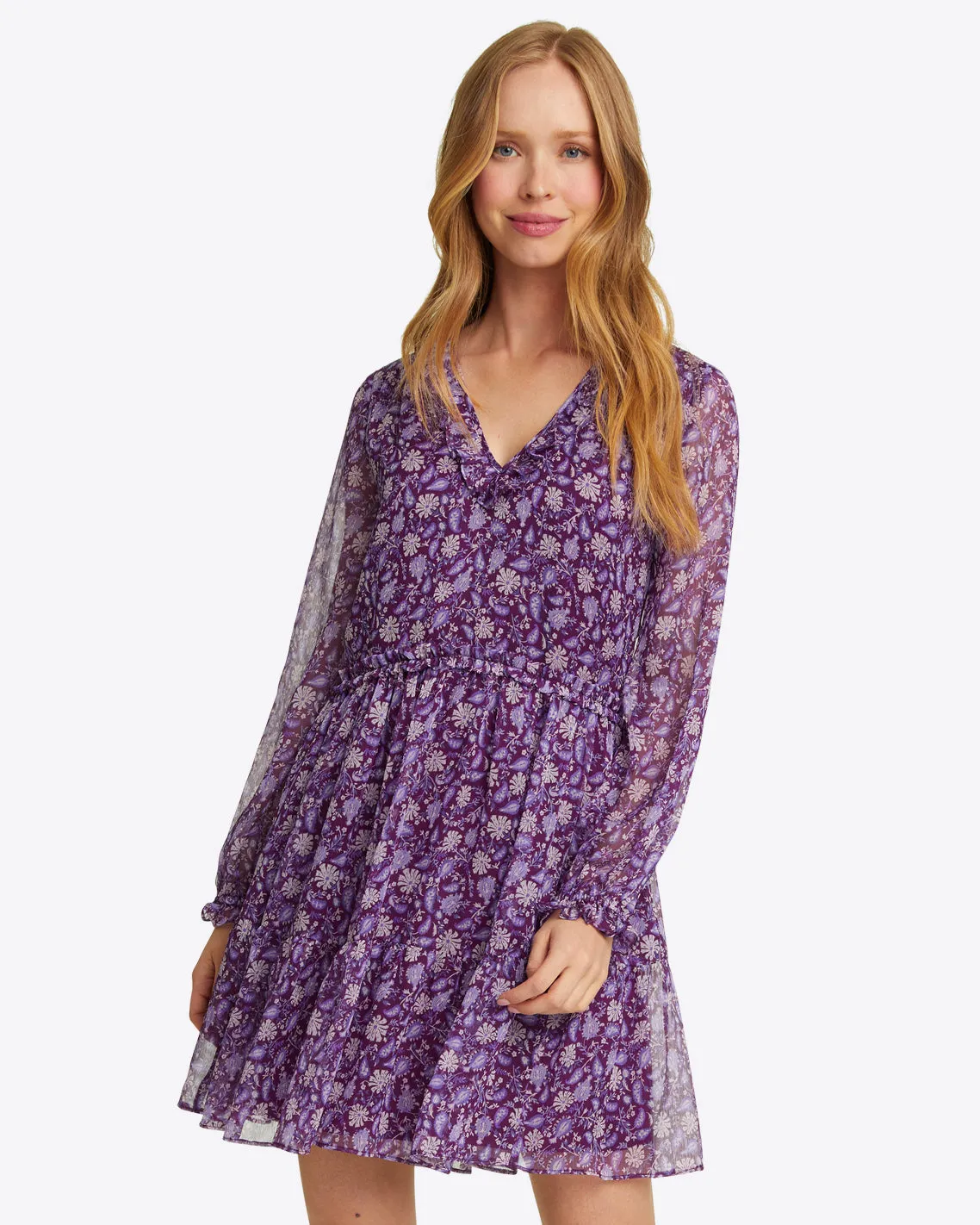 Lorrie Mini Dress in Violet Paisley sold by Draper James product image thumbnail 4