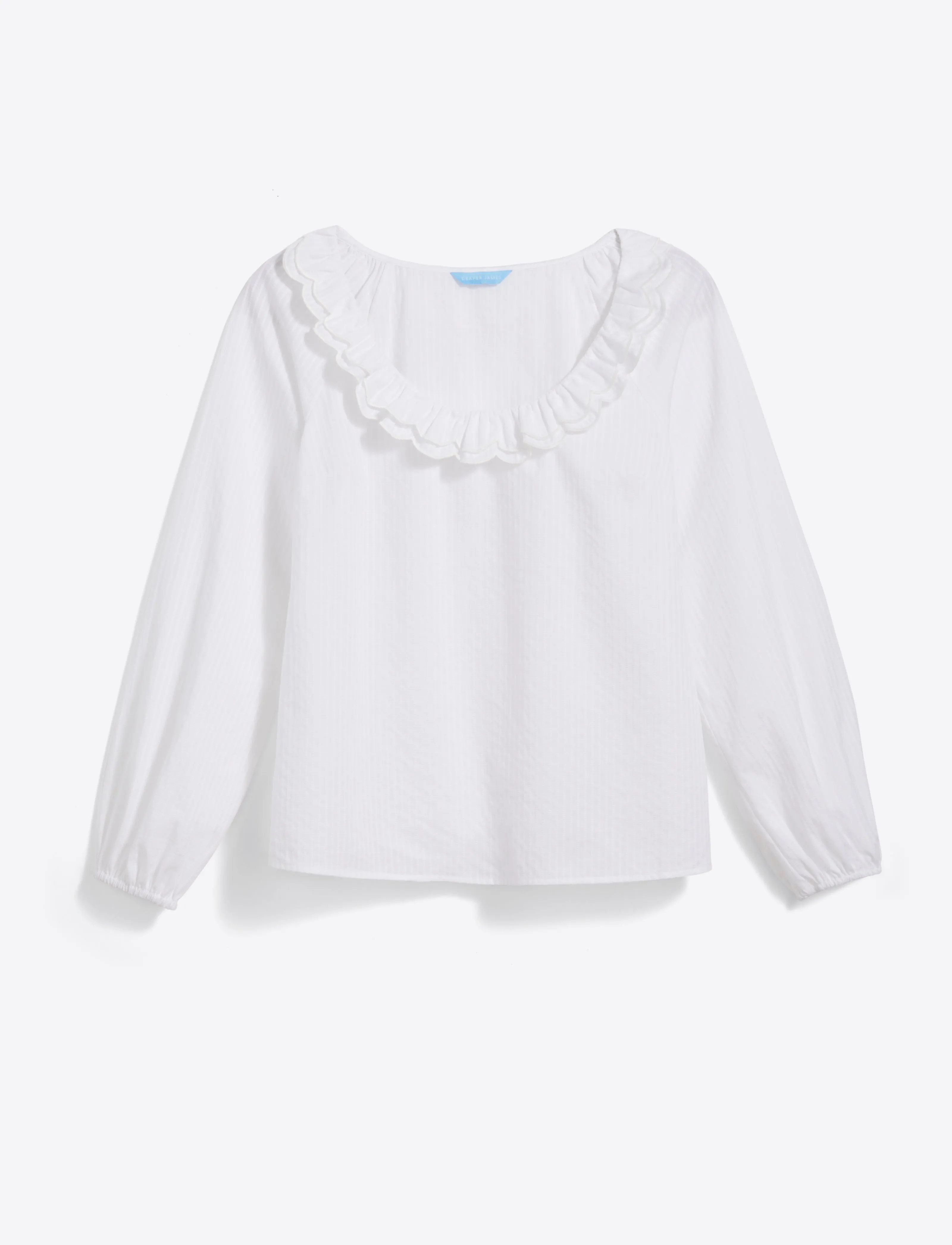 Reyna Long-Sleeve Top in Textured Shirting Stripe sold by Draper James product image thumbnail 2