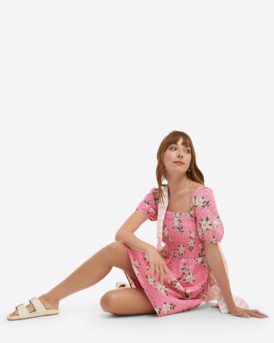 Puff Sleeve Babydoll Dress in Magnolia sold by Draper James product image thumbnail 3