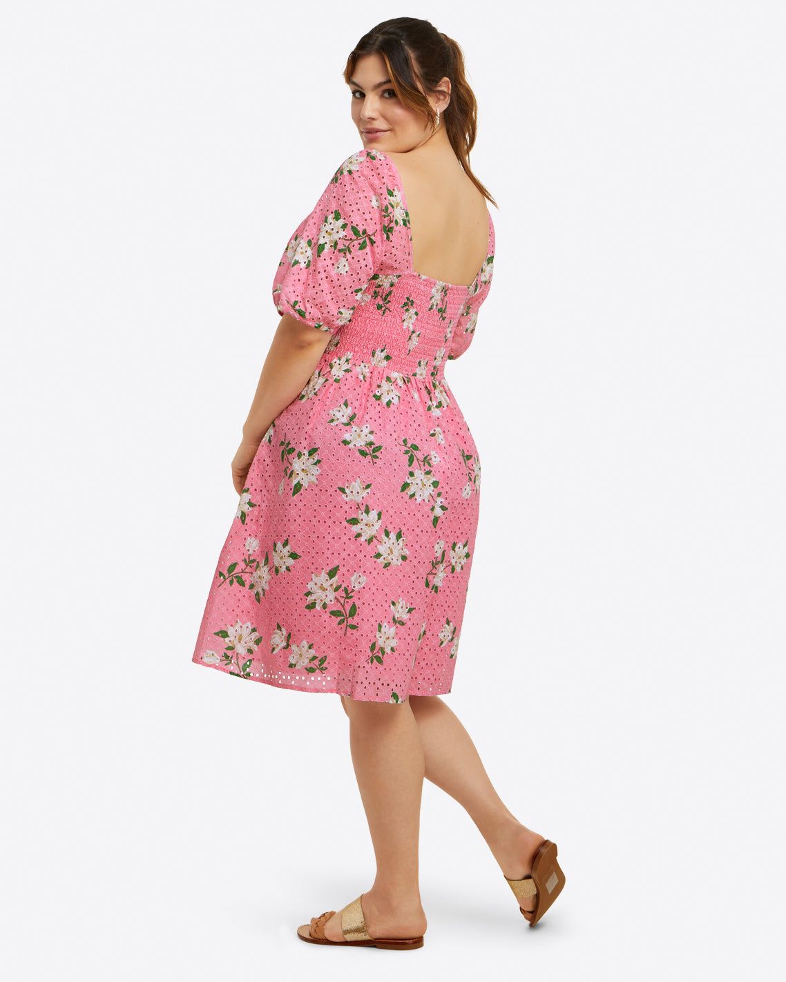Puff Sleeve Babydoll Dress in Magnolia sold by Draper James product image thumbnail 4