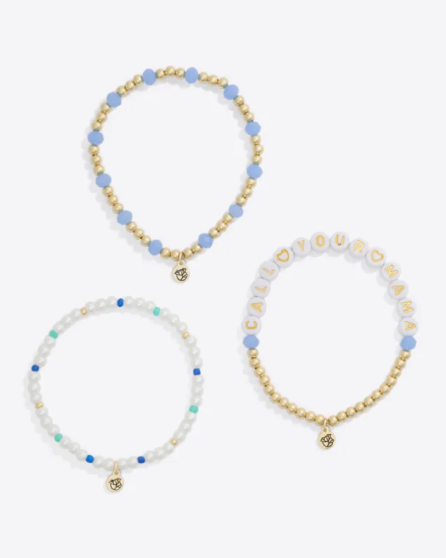 Call your Mama Stretch Bracelet Trio sold by Draper James