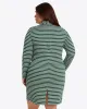 Elsie Turtleneck Dress in Green Stripe sold by Draper James