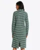 Elsie Turtleneck Dress in Green Stripe sold by Draper James