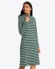 Elsie Turtleneck Dress in Green Stripe sold by Draper James