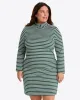 Elsie Turtleneck Dress in Green Stripe sold by Draper James