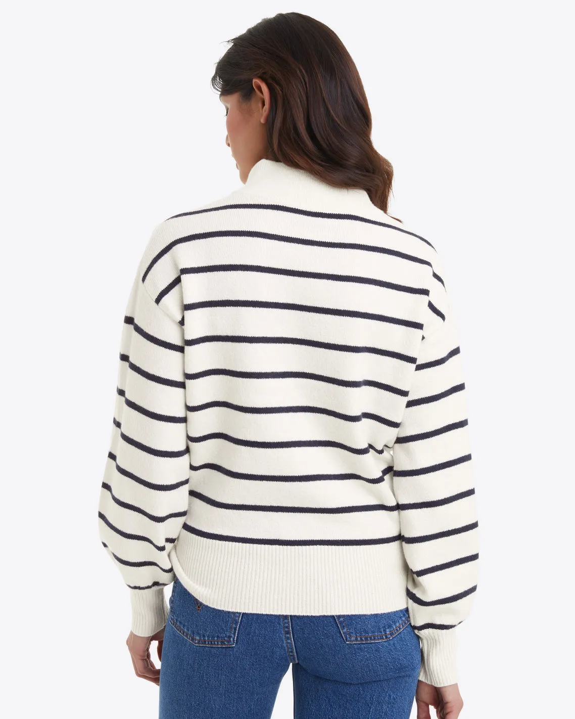 Quarter Zip Sweater in Mariner Stripe sold by Draper James product image thumbnail 2