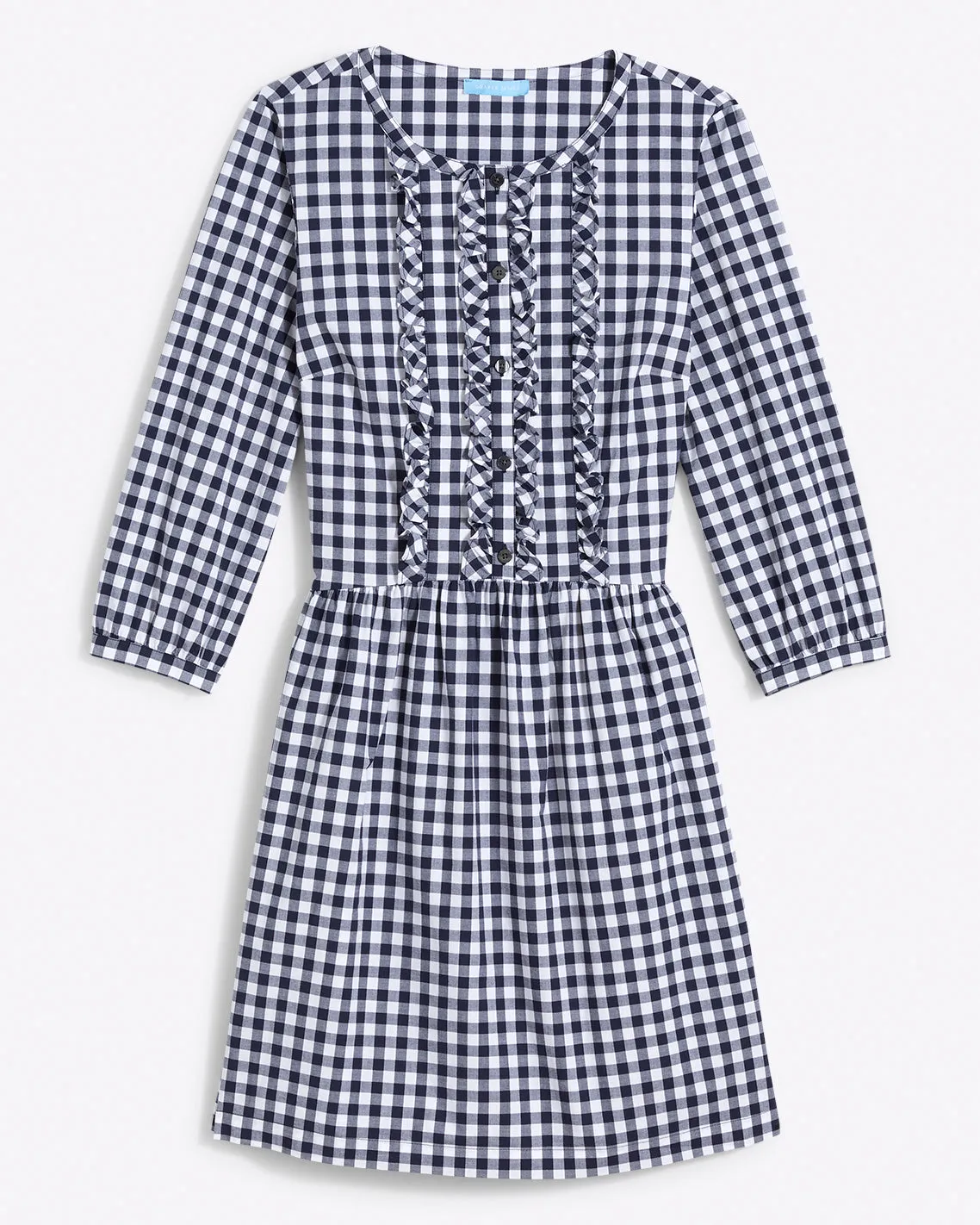 Wanda Dress in Navy Gingham sold by Draper James product image thumbnail 3